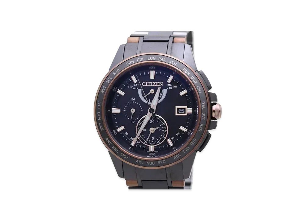 CITIZEN Atessa Eco Drive World Time Radio Limited Model "Black" AT9026-52E