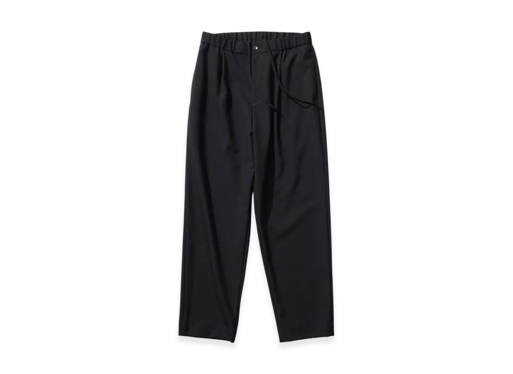 ATON Wool Tropical Tapered Easy Pants "Black"