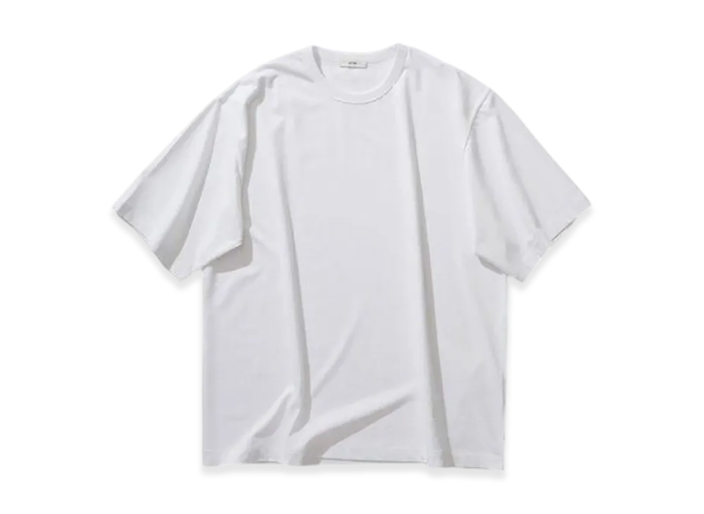 ATON Dry Cotton Jersey Crewneck T-Shirt "White"