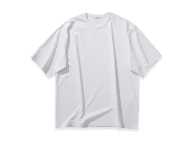 ATON Dry Cotton Jersey Crewneck T-Shirt "White"