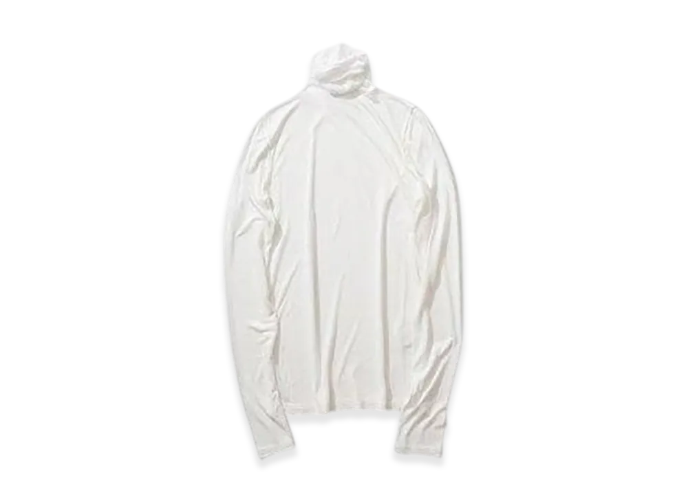 ATON Modal Silk Jersey Turtle Neck Pullover "White"