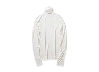 ATON Modal Silk Jersey Turtle Neck Pullover "White"
