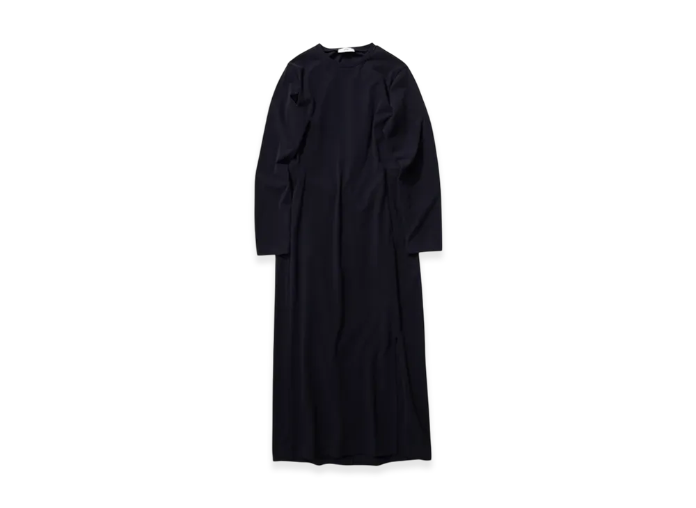 ATON Fresca Plate Nubuck Crewneck Dress "Dark Navy"