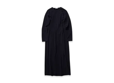 ATON Fresca Plate Nubuck Crewneck Dress "Dark Navy"