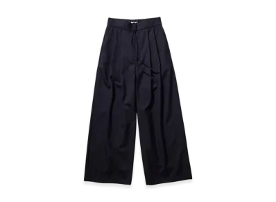 ATON Wool Tropical Wide Easy Pants "Navy"