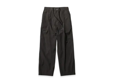ATON Shrink Cotton Lawn Loose Fit Pants "Dark Brown"