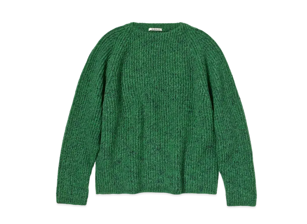 AURALEE WOOL BABY ALPACA MIX RIB KINT P/O "Green"