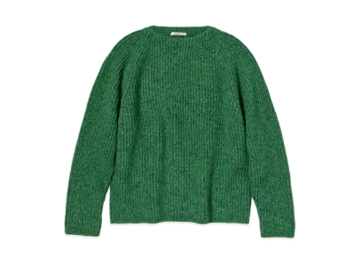 AURALEE WOOL BABY ALPACA MIX RIB KINT P/O "Green"