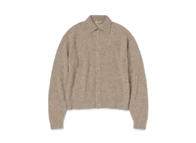 AURALEE Shetland Wool Cashmere Knit Cardigan "Top Beige"