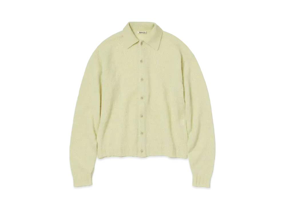 AURALEE Shetland Wool Cashmere Knit Cardigan "Light Yellow"