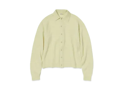 AURALEE Shetland Wool Cashmere Knit Cardigan "Light Yellow"