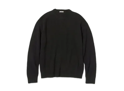 AURALEE SHETLAND WOOL CASHMERE KNIT P/O "Black"