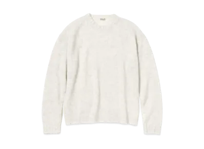 AURALEE SHETLAND WOOL CASHMERE KNIT P/O "White"