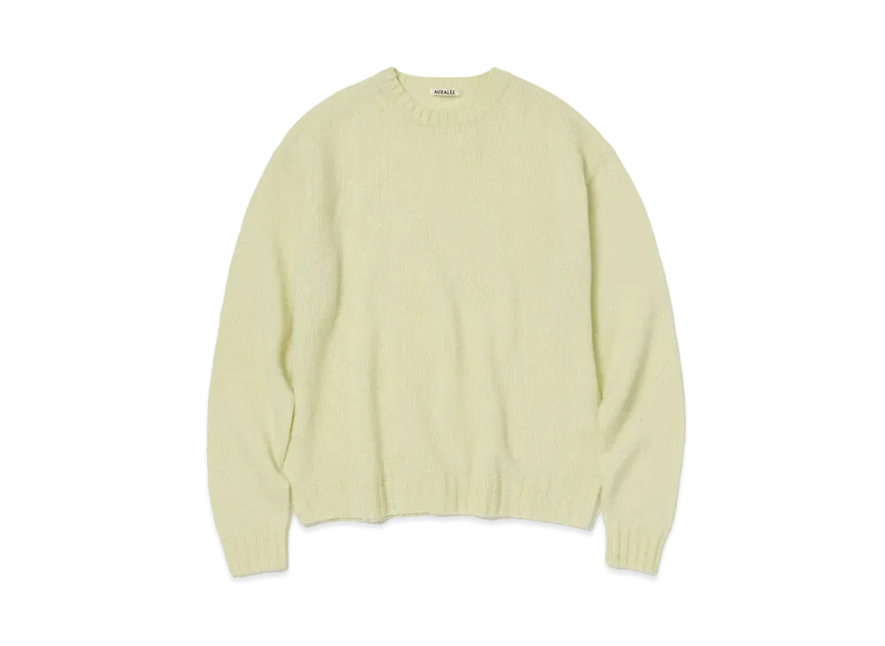 AURALEE Shetland Wool Cashmere Knit P/O "Light Yellow"