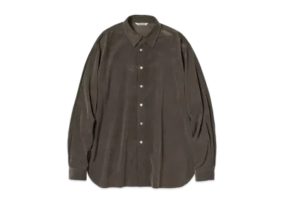 AURALEE FINX LIGHT CORDUROY SHIRTS "Dark Brown"