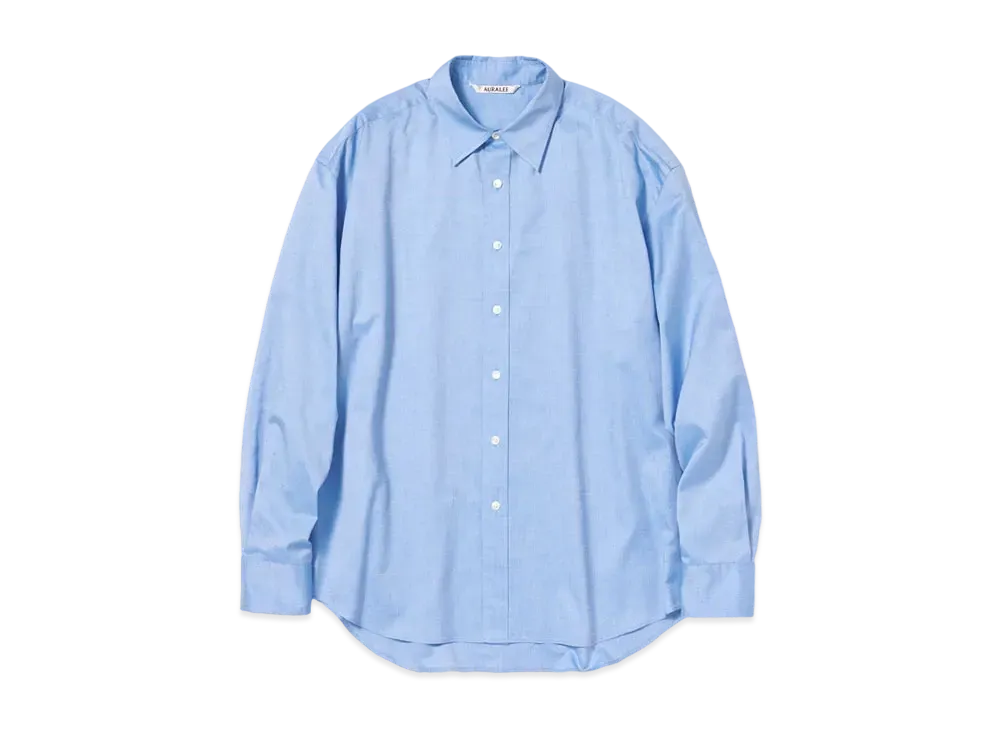 AURALEE FINX OX CHAMBRAY SHIRTS "Blue"