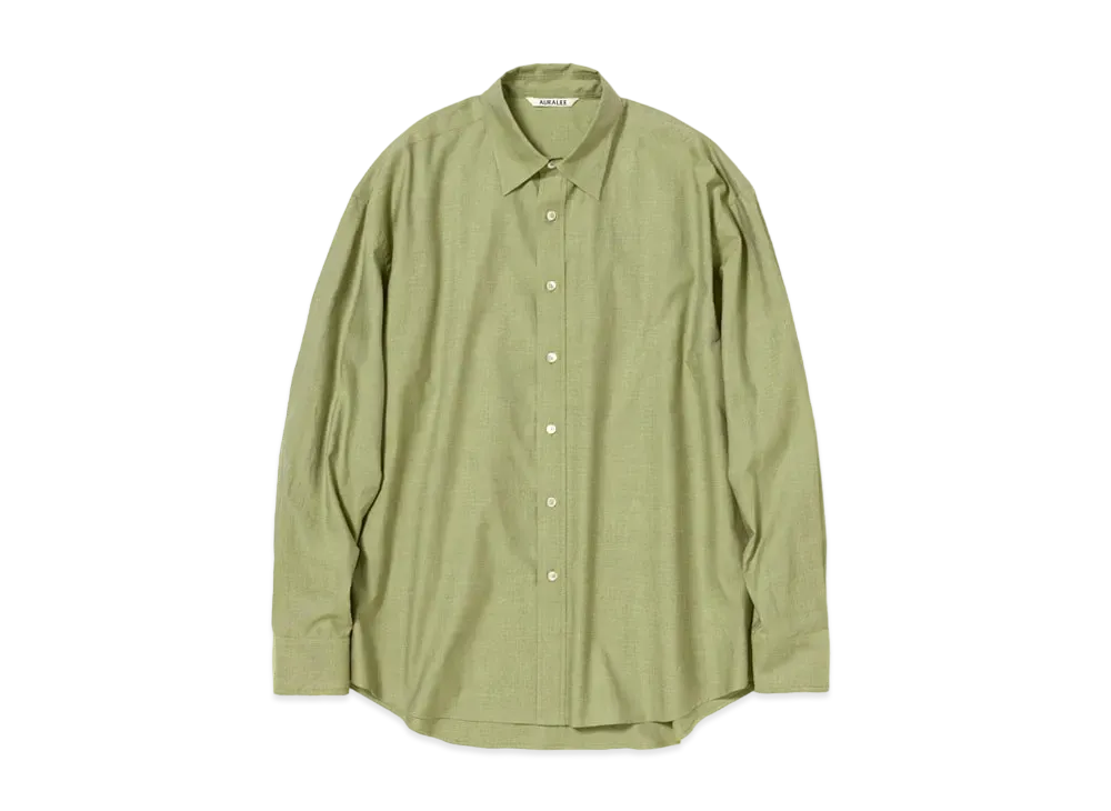 AURALEE FINX OX CHAMBRAY SHIRTS "Yellow Grey"