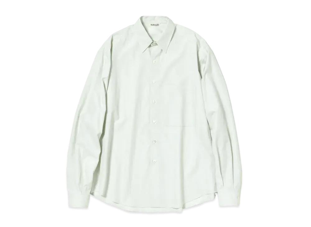 AURALEE WASHED FINX TWILL BIG SHIRTS "Dusty Pale Blue"