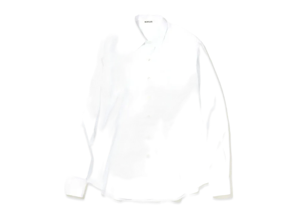 AURALEE WASHED FINX TWILL BIG SHIRTS "White"