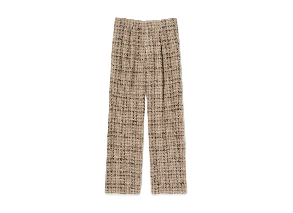 AURALEE HOMESPUN TWEED SLACKS "Beige"