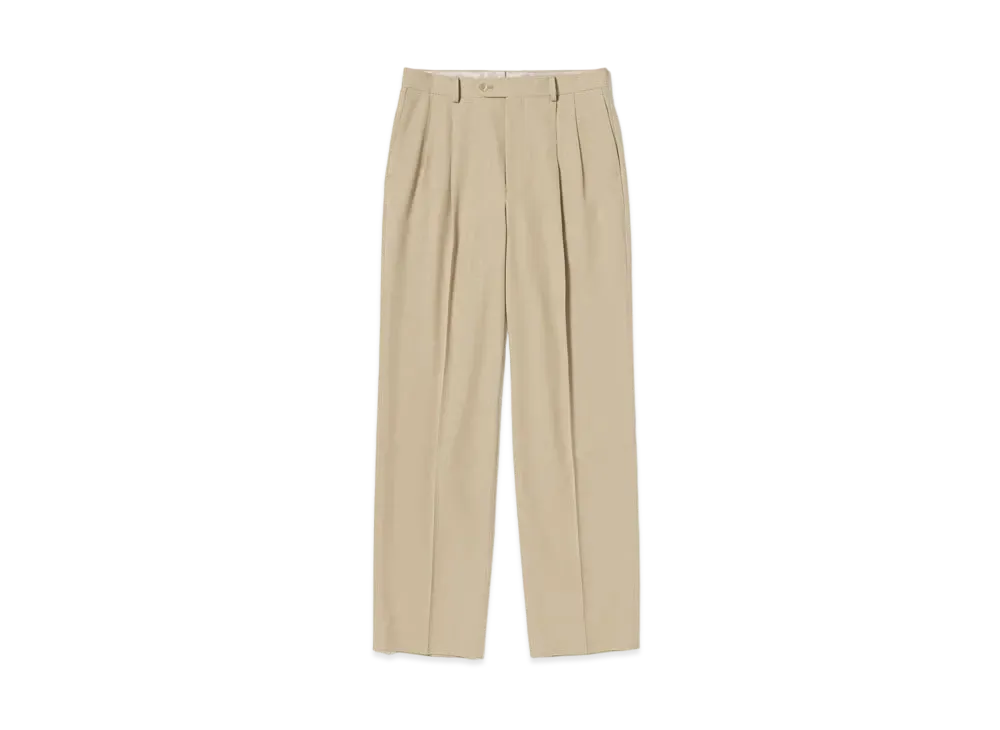 AURALEE LIGHT WOOL MAX GABARDINE TWO TUCK SLACKS 