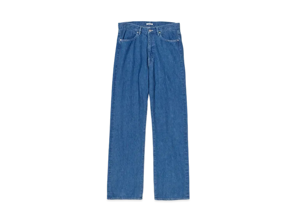 AURALEE SELVEDGE LIGHT DENIM PANTS "Light Indigo"