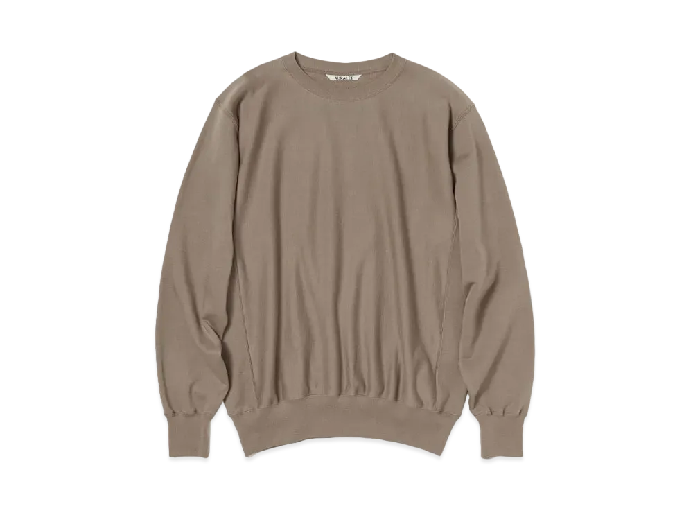 AURALEE Elastic High Gauge Sweat P/O "Gray Beige"