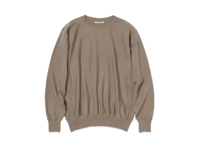 AURALEE Elastic High Gauge Sweat P/O "Gray Beige"