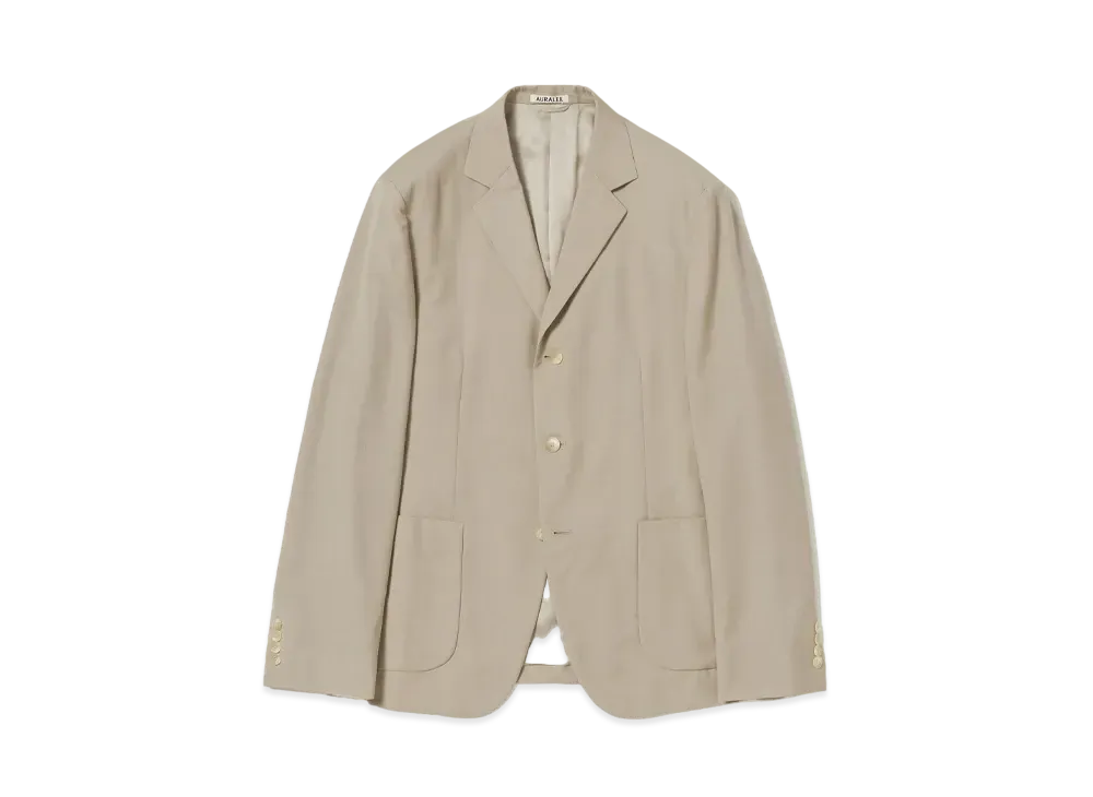 AURALEE Tropical Wool Kid Mohair Jacket "Gray Beige"