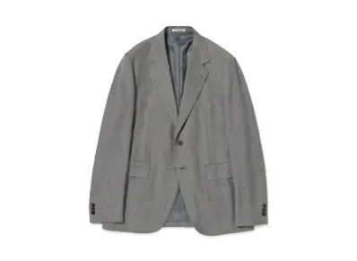 AURALEE Tropical Wool Kid Mohair Jacket "Gray Check"