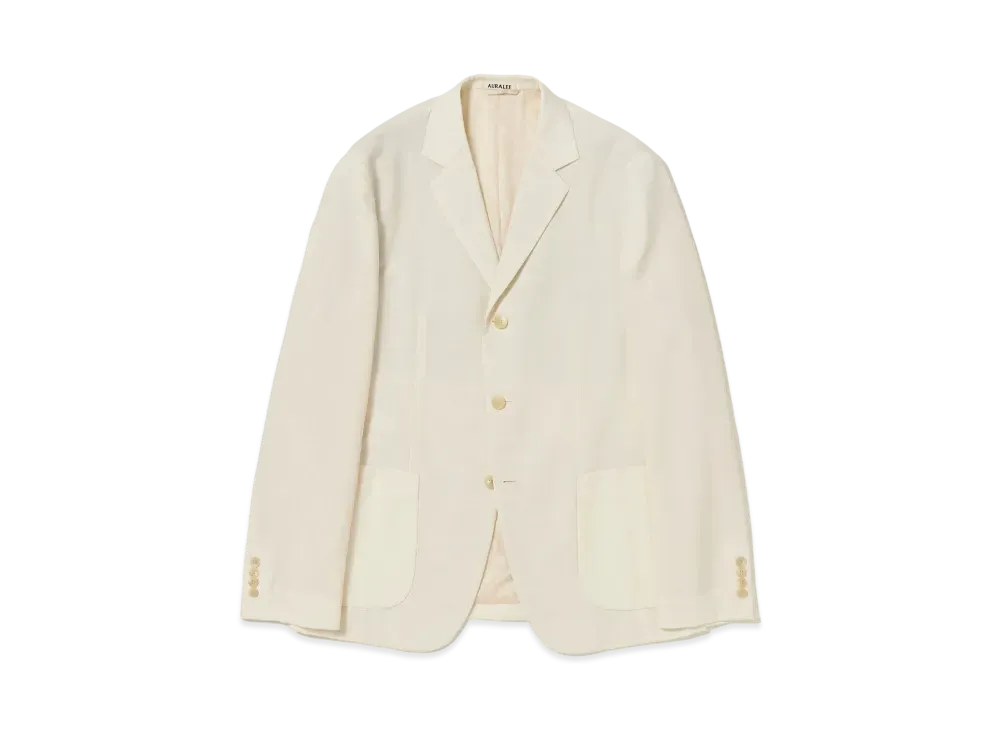 AURALEE Tropical Wool Kid Mohair Jacket "Ivory"