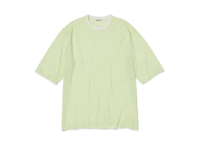 AURALEE Hard Twist High Gauge Wool Silk Knit Tee "Lime Yellow"