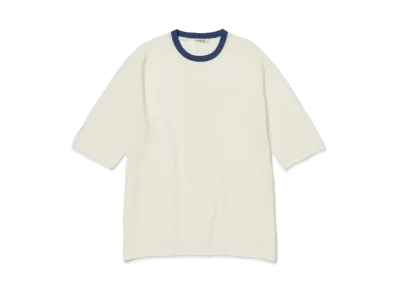 AURALEE Hard Twist High Gauge Wool Silk Knit Tee "Ivory"