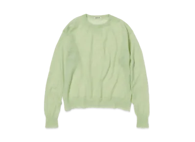 AURALEE Kid Mohair Sheer Knit P/O "Turquoise Blue"