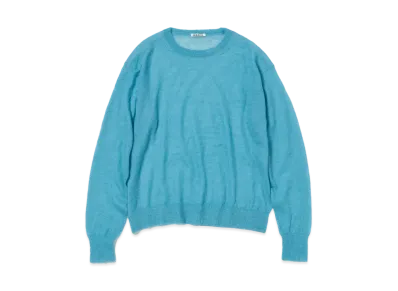 AURALEE Kid Mohair Sheer Knit P/O "Light Green"