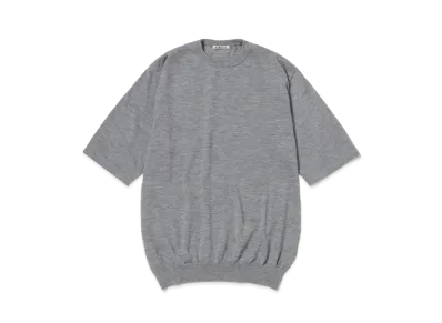 AURALEE Cashmere Hard Twist Knit Tee "Top Gray"