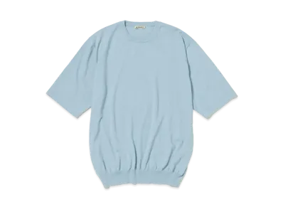 AURALEE Cashmere Hard Twist Knit Tee "Light Blue"
