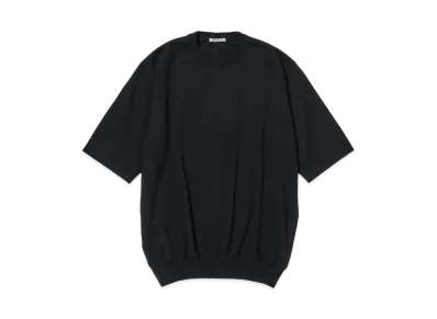 AURALEE Cashmere Hard Twist Knit Tee "Black"