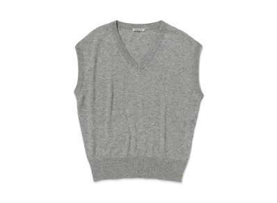 AURALEE Super Fine Cashmere Silk Knit Vest "Top Gray"