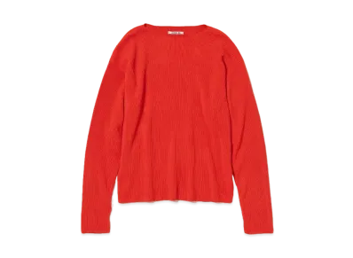 AURALEE Super Hard Twist Rib Knit Boat Neck P/O "Red"