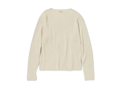 AURALEE Super Hard Twist Rib Knit Boat Neck P/O "Ivory"