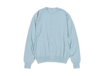 AURALEE Cashmere Hard Twist Knit Cardigan "Light Blue"