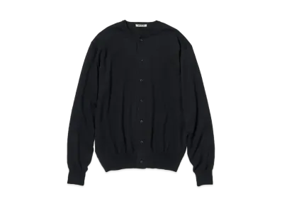 AURALEE Cashmere Hard Twist Knit Cardigan "Black"