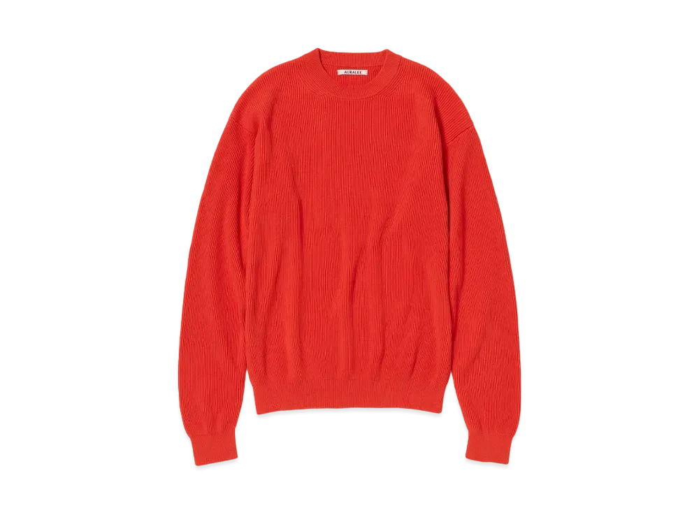 AURALEE Super Hard Twist Rib Knit P/O "Red"