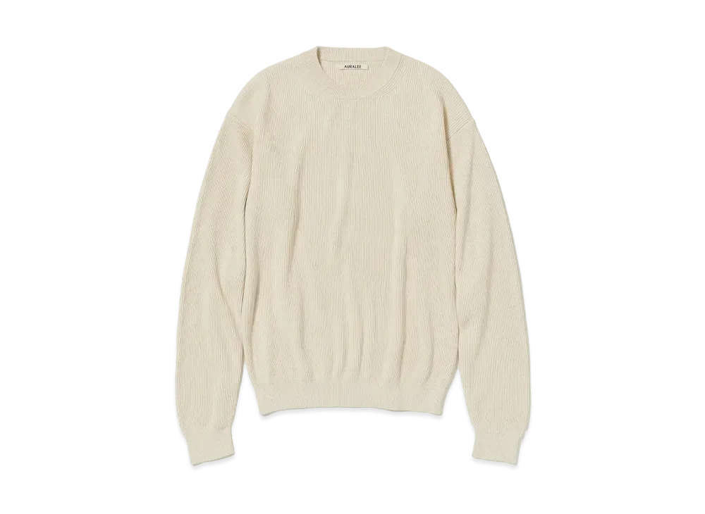 AURALEE Super Hard Twist Rib Knit P/O "Ivory"