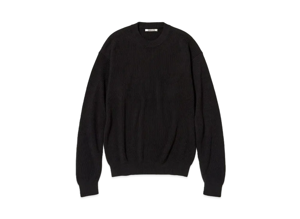 AURALEE Super Hard Twist Rib Knit P/O "Black"