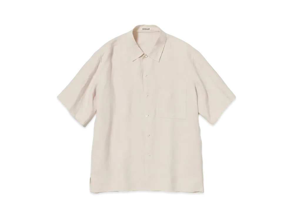 AURALEE Double Cloth Linen Hand Sewn Shirt "Ivory"