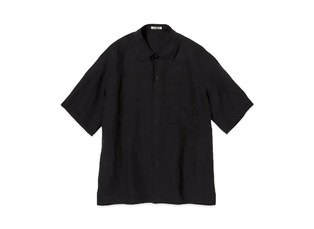 AURALEE Double Cloth Linen Hand Sewn Shirt "Black"
