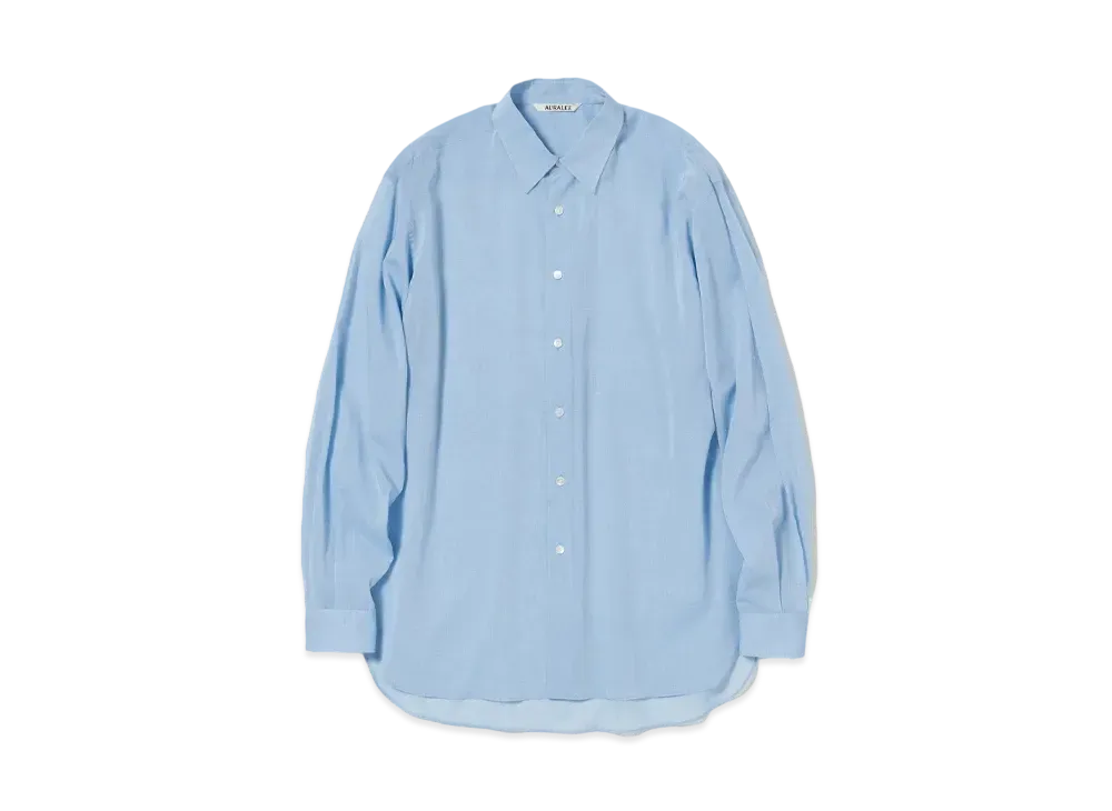 AURALEE Hard Twist Finx Organdy Shirt "Sax Blue"