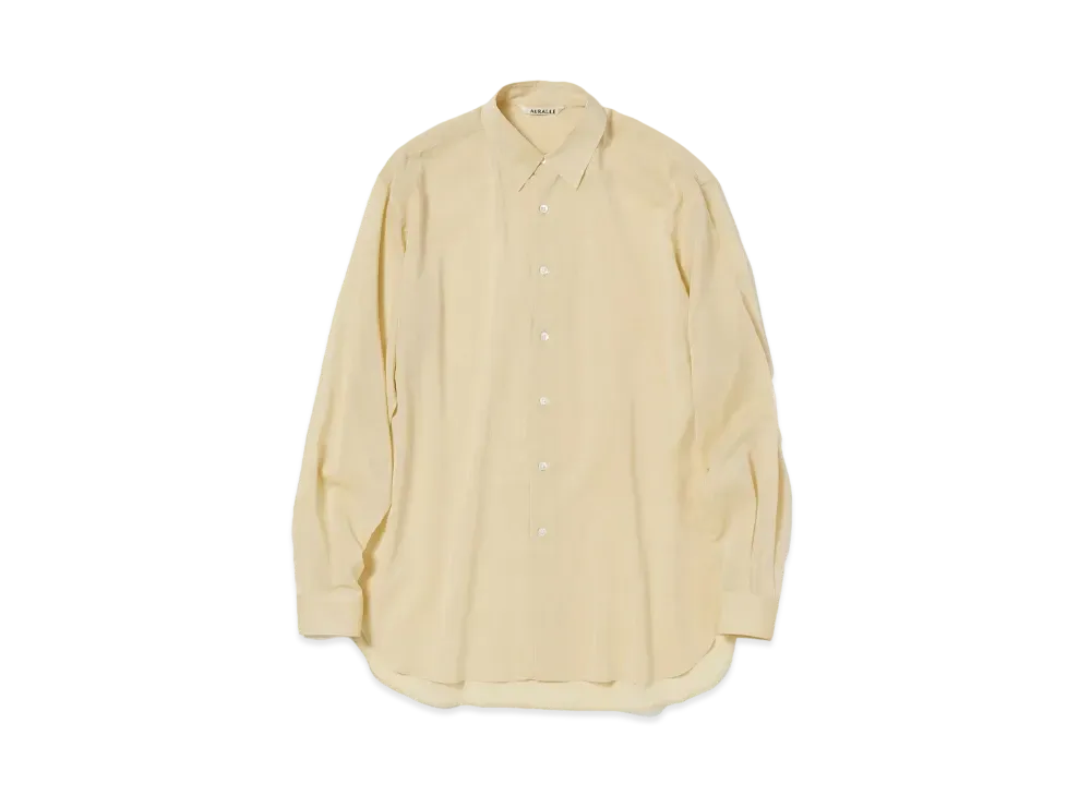 AURALEE Hard Twist Finx Organdy Shirt "Light Yellow"